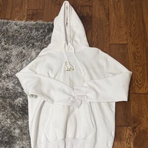 OVO White Hoodie with Gold Logo Staff Exclusive